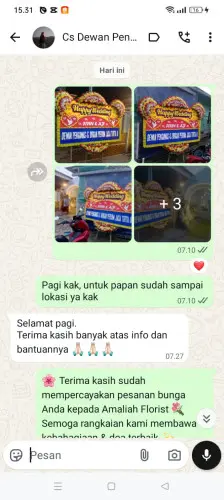 Testimonial Papan Bunga Pernikahan curugbarang